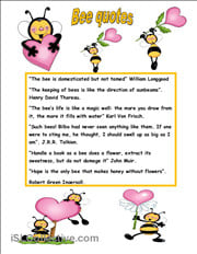 BEES QUOTES worksheet - Free ESL printable worksheets made by teachers