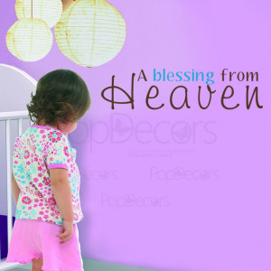 ... Wall Sticker - A blessing from Heaven- Vinyl words and Letters Decals