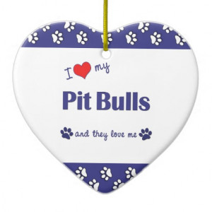 Love My Pit Bulls (Multiple Dogs) Ornament