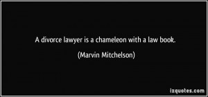 divorce lawyer is a chameleon with a law book. - Marvin Mitchelson