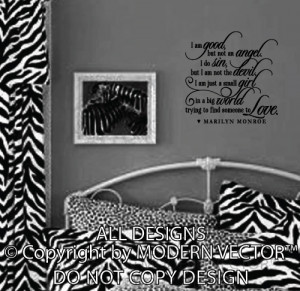 Details about MARILYN MONROE Quote Vinyl Wall Decal NOT AN ANGEL Vinyl ...