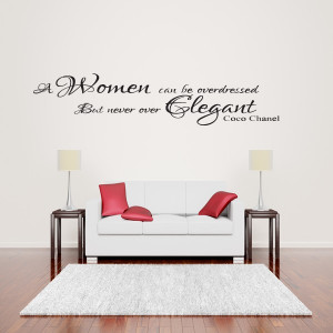 COCO CHANEL WOMEN ELEGANT WALL ART QUOTE STICKER - LOUNGE BEDROOM LOVE ...