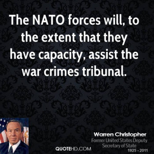 The NATO forces will, to the extent that they have capacity, assist ...