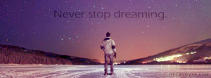 ... Quotes on cover: Never Stop Dream . Try this attitude fb cover photo