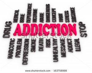 3d Addiction message. Substance or drug dependence conceptual design ...
