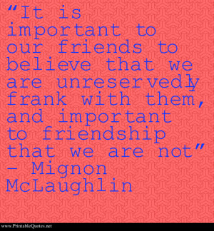 Frankness in friendship