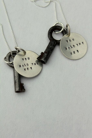 Inspirational You Hold the Key Quote Necklace - Valentines Day ...