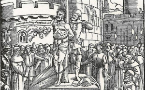 William Tyndale is burned at the stake in Belgium in 1536, from Foxe's ...