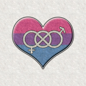 Bisexual Pride Heart with Gender Knot by lovemystarfire