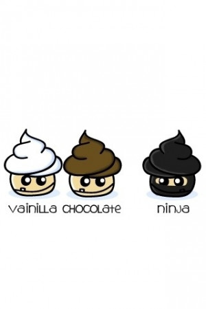 chocolate, cupcakes, cute, leuk!, ninja, vanilla