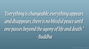 ... Peace Until One Passes Beyond The Agony Of Life And Death ” - Buddha