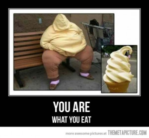 funny fat man yellow ice cream