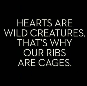 Hearts are wild creatures. That's why our ribs are cages.