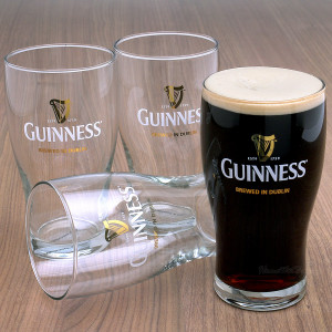 Guinness Beer Tulip Pint Glasses, Set of 4