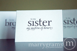 Card to Your Sister- Sister of the Bride or Groom Cards - Sister ...