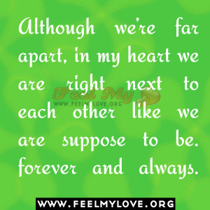 Although we’re far apart,