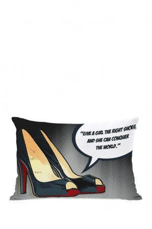Christian Louboutin quote pillow. shoes.