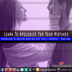 Learn To Apologize For Your Mistakes