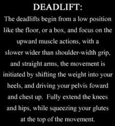Would like to be able to deadlift.