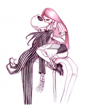Geek Art: Jack Skellington and Sally Making Out on a Tomb Stone