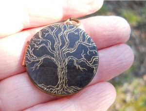 Mini Engraved Tree of Life quote Locket with nest art inside original ...