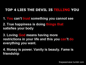 Top 4 lies the devil is telling you