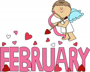 February Birthday | February Valentine Love Clip Art Image - the word ...