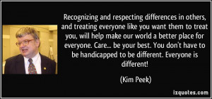 Recognizing and respecting differences in others, and treating ...
