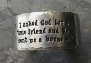 Handstamped Horse Quote Cuff by EquineExpressionsbyD on Etsy