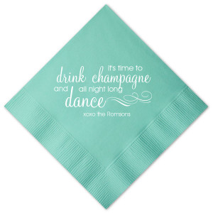 7668 | Tiffany Blue Cocktail Napkins with Matte White