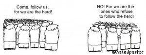 the don't follow the herd herd cartoon by nakedpastor david hayward
