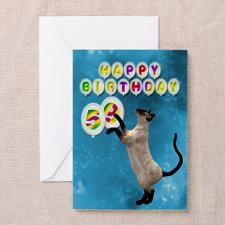 59th birthday with a cat Greeting Cards (Pk of 20)