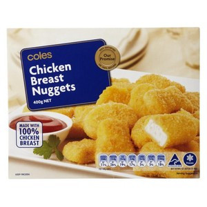 coles frozen chicken breast nuggets 400g made with 100 chicken