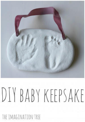 Baby hand and foot prints plaque