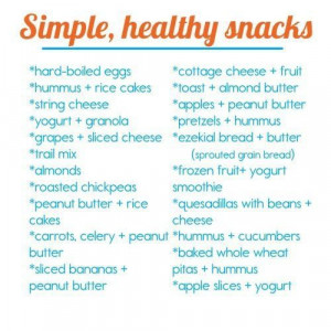 Here’s a list of a simple and healthy snacks.