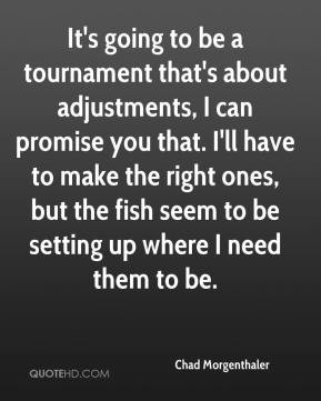 It's going to be a tournament that's about adjustments, I can promise ...