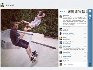 Pro skateboarder Tony Hawk spends some quality time with his daughter.
