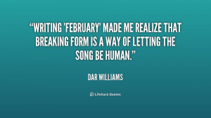 Writing 'February' made me realize that breaking form is a way of ...