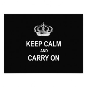 Vintage Keep Calm and Carry On Quote w Crown Art Photo