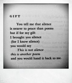 Leonard Cohen, ‘Gift’ (Poems 1956-1968) More