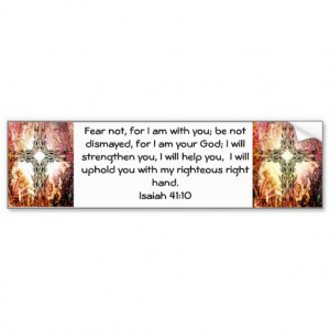 Bible Verses Inspirational Quote Isaiah 41:10 Car Bumper Sticker