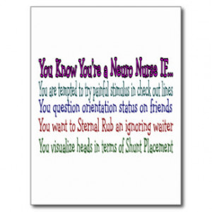 Neurology Nurse Hilarious Gifts, Unique Saying Postcards