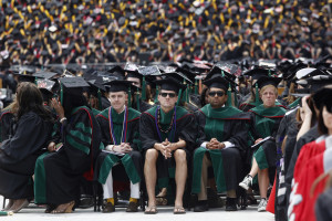 ... in flip flops and shorts attends commencement at Ohio State University