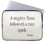 Vintage Dante Mighty Flame Tiny Spark Quote Quotes Laptop Sleeves
