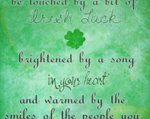 IRISH LUCK Inspirational Quote Irish Blessing Print 8x10 St. Patrick's ...