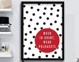 ... , red and black, polkadot poster, black and white art, polka dots art