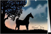 Saddlebred Horse Thank You for Sympathy Vintage Silhouette card ...