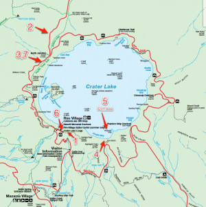 crater lake on map