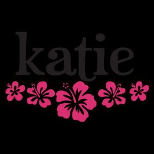 Hibiscus Flowers & Custom Name Wall Quotes™ Decal