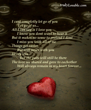 can t completely let go of you let go of us all i can say is i love ...